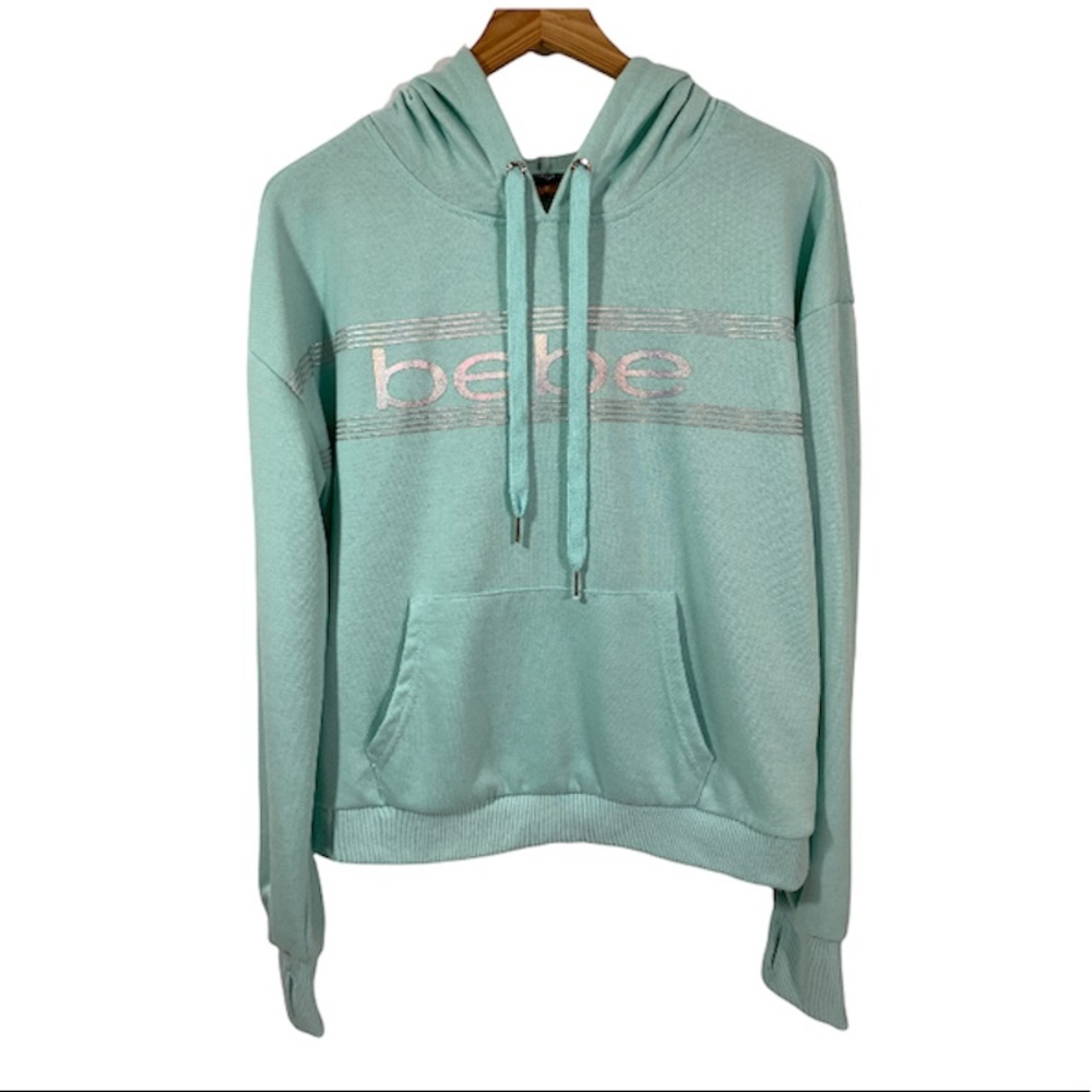 BEBE Sport Logo Print Pullover Hoodie